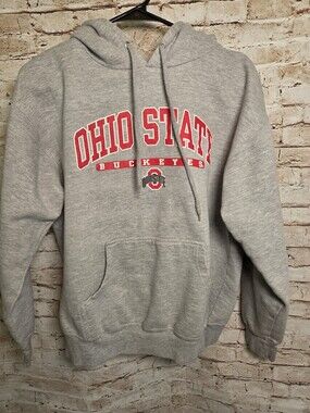 TSI Ohio State Buckeyes Hoodie Size Small Unisex Gray Drawstring